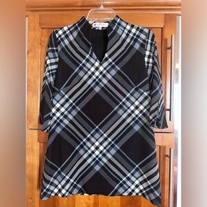 Jude Connally Plaid Pullover Tunic Top | Small | NWOT